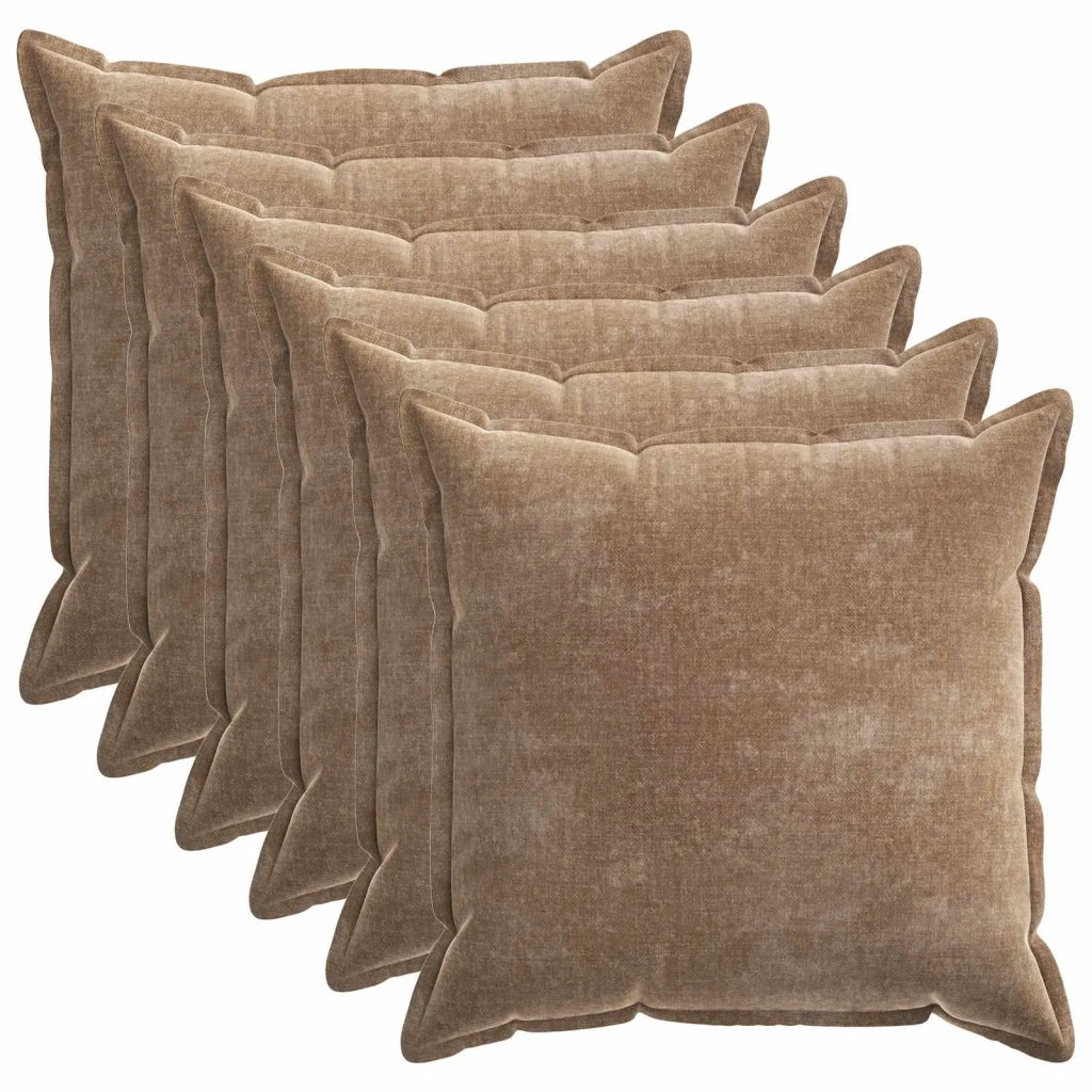 Federa 6 pz HOUTEN Marrone 60 x 60 cm Tessuto Chenille 920770