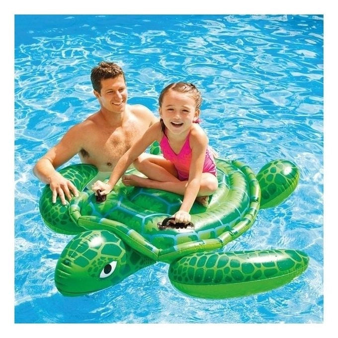 Intex 57524 Cavalcabile Gonfiabile Tartaruga 150x127 cm Vinile 40 Kg carico max 2 maniglie colore Verde