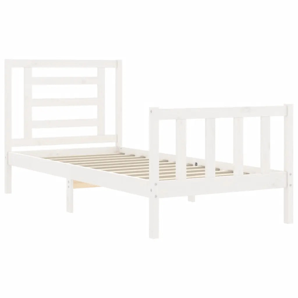 Giroletto senza Materasso Bianco 90x200 cm Legno Massello Pino