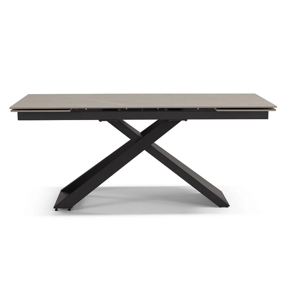 Tavolo allungabile da pranzo Pietra Grigia 180x90 HIDRA fino a 260 CM per sala da pranzo, cucina e soggiorno, design moderno con top in grès ceramico