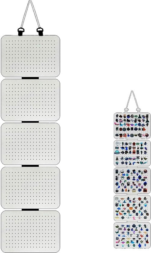Organizzatore di abbigliamento con 5 sezioni - Tela - Supporto per display a parete - Organizzazione per la vestiaro - Ufficio - Dimensioni 106,5 x 30 cm - Tavolo di esposizione