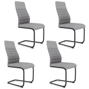Set di sedie da pranzo da 4 con schienale alto inclinabile e cuscinetti antiscivolo, Sedia decorativa rivestita per interni Grigio