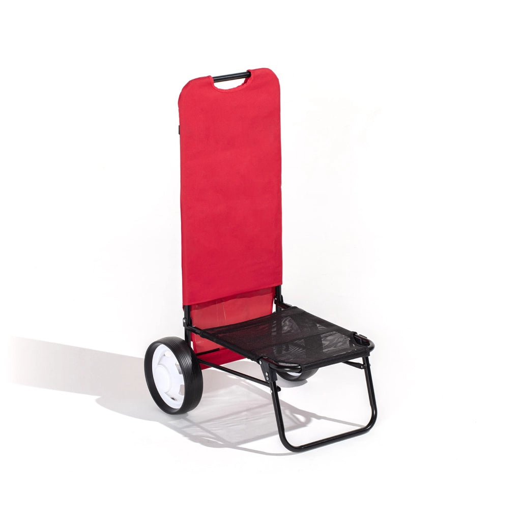 Carrello da Spiaggia PortaOggetti e Porta Ombrellone in Acciaio Beach Rosso