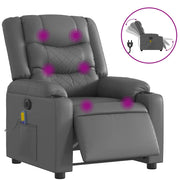 Poltrona Massaggiante | Sedia Relax Elettrica Reclinabile Grigio Similpelle