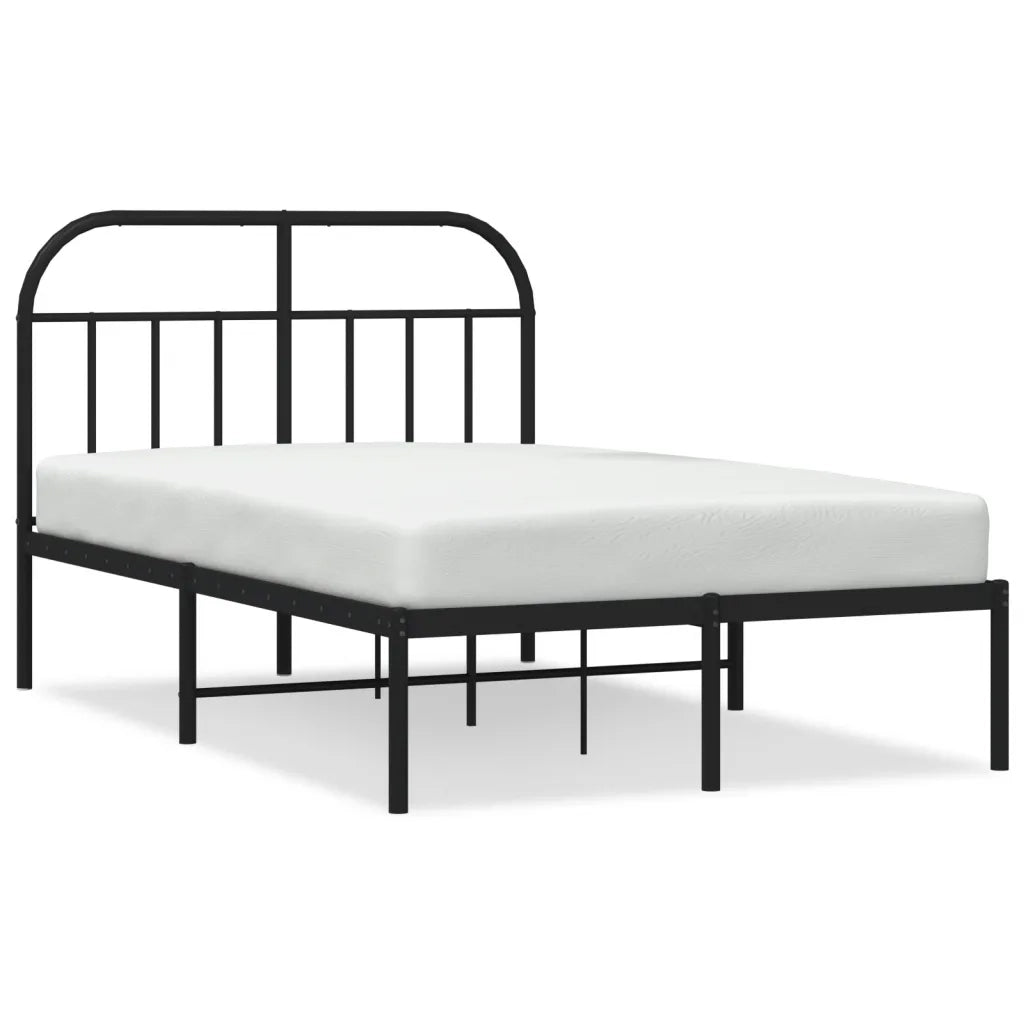 Giroletto con Testiera-Struttura Letto con testiera in Metallo Nero 120x190 cm 965174