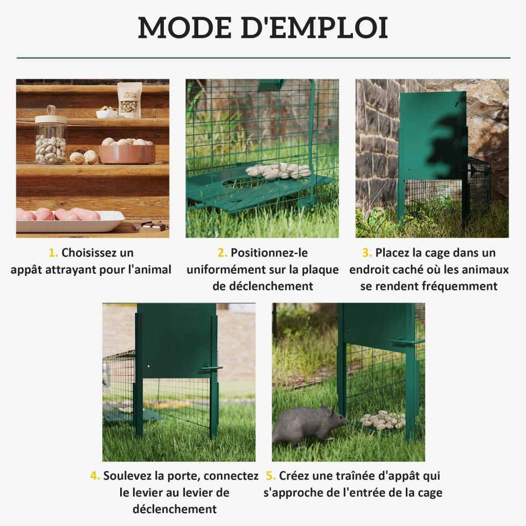 Gabbia per Animali Nocivi ¨C zephmum ¨C Verde 100x25x28 cm