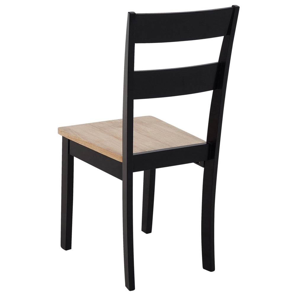 Set da pranzo in legno massello Nero con piano in legno chiaro a 6 posti 150 x 90 cm moderno scandinavo