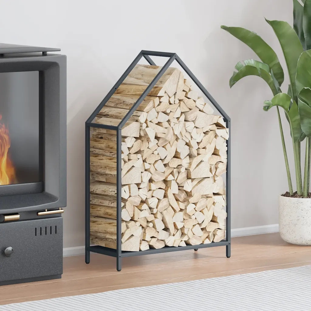 Rastrelliera per Legna da Ardere Antracite 60x25x90 cm CFW6519208