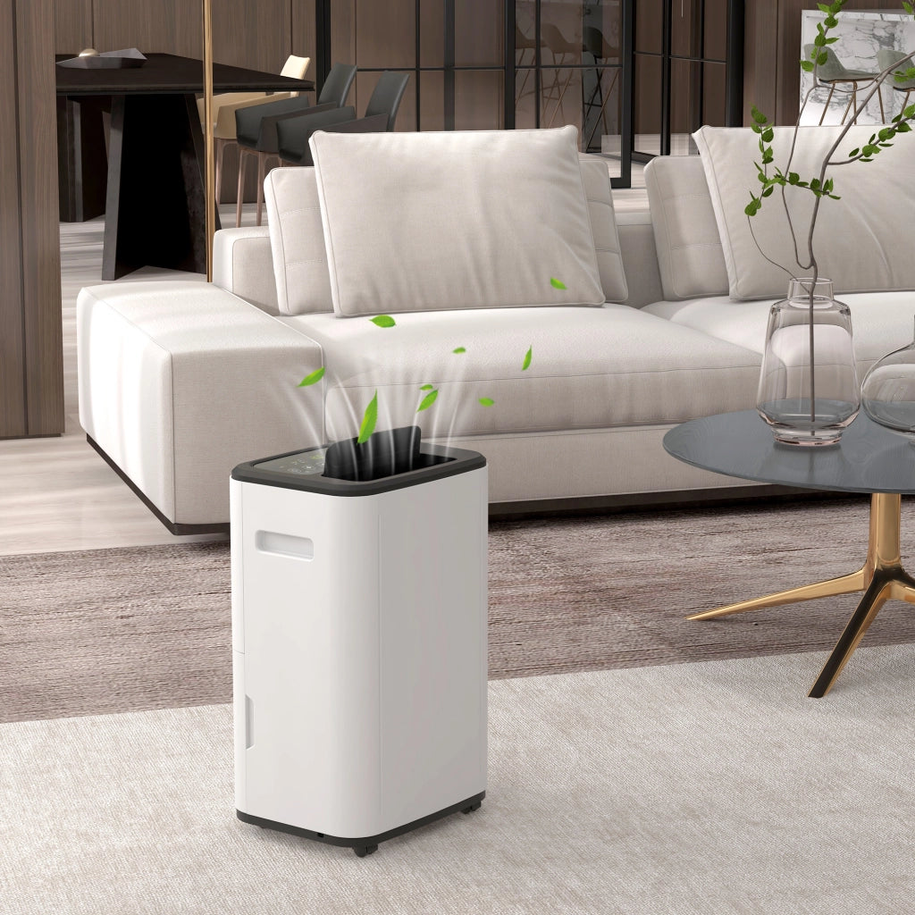 Deumidificatore Elettrico 6 Litri 20L/giorno 3 Modaliit¨¤ 2 Velocit¨¤ Timer ¨C Minimal ¨C 33,5x26x53 cm Bianco