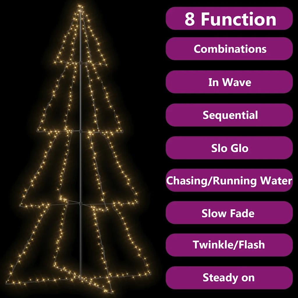 Albero di Natale a Cono 360 LED per Interni Esterni 143x250 cm 328591