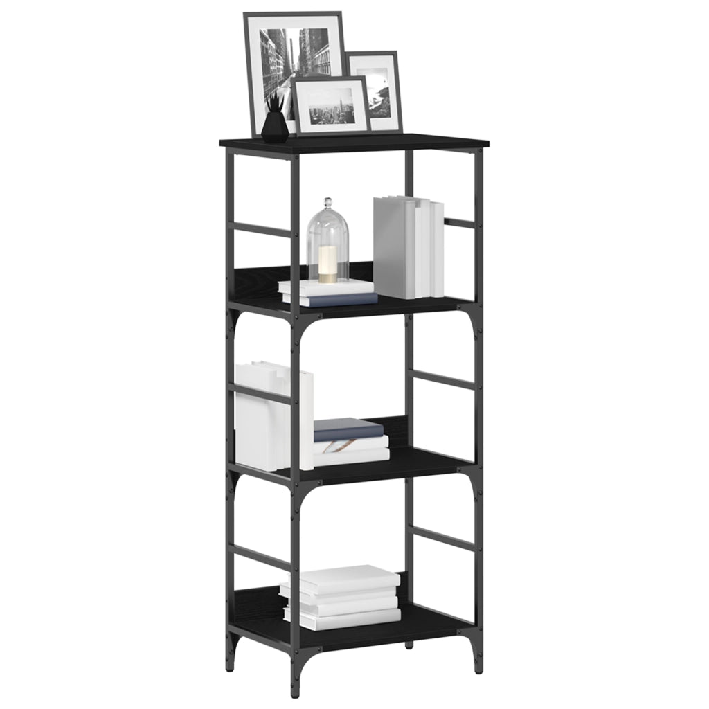 Libreria Nero Rovere 50x33x117,5 cm Legno ingegnerizzato e Acciaio