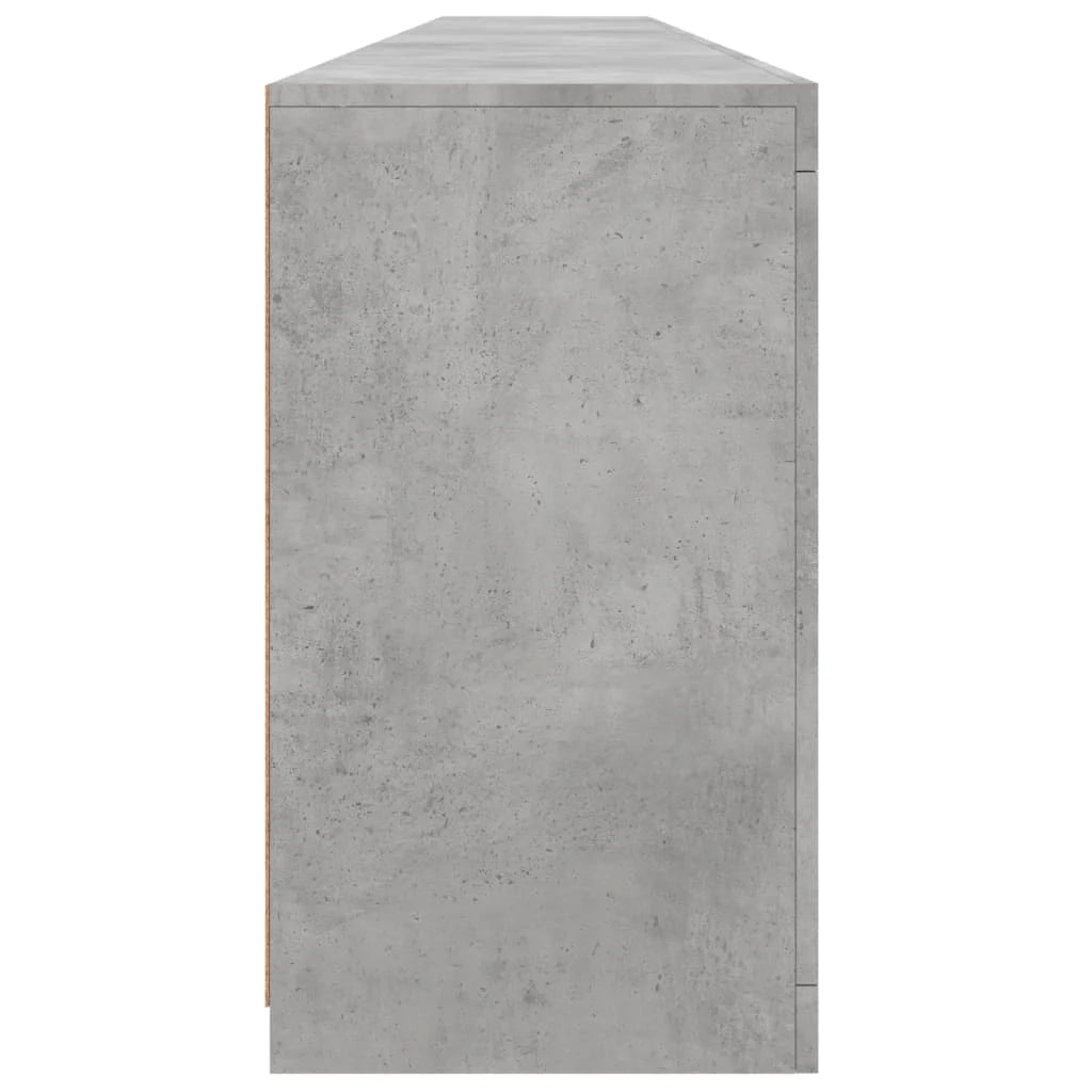 Buffet credenza cassettiera armadio mobile contenitore organizer per cucina soggiorno salotto con luci LED 283 x 37 x 67 cm grigio 02_0029994