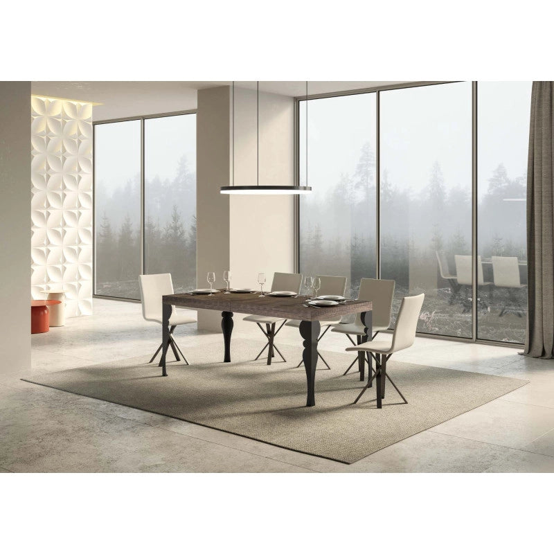 Tavolo allungabile 200/304x90 cm Paxon telaio Antracite - Noce