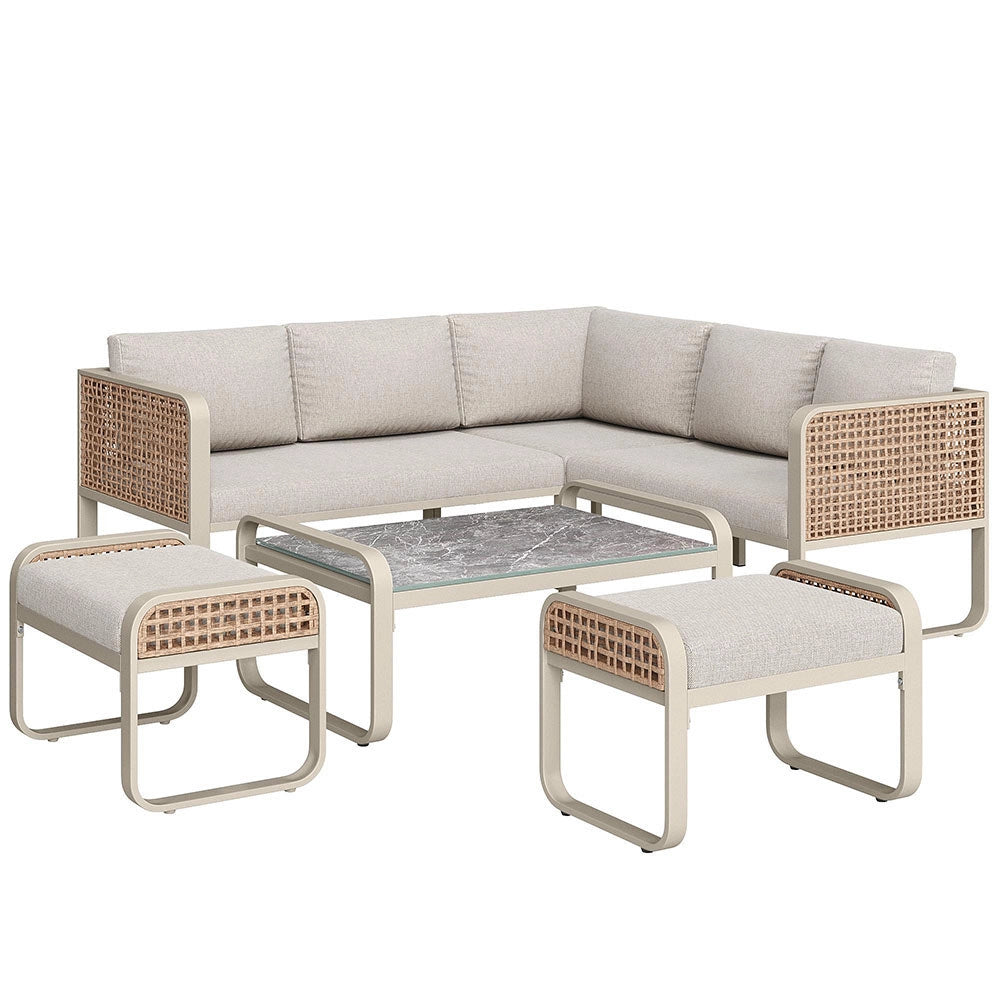 Set giardino - Xylo - 6/7 posti angolare rotin beige