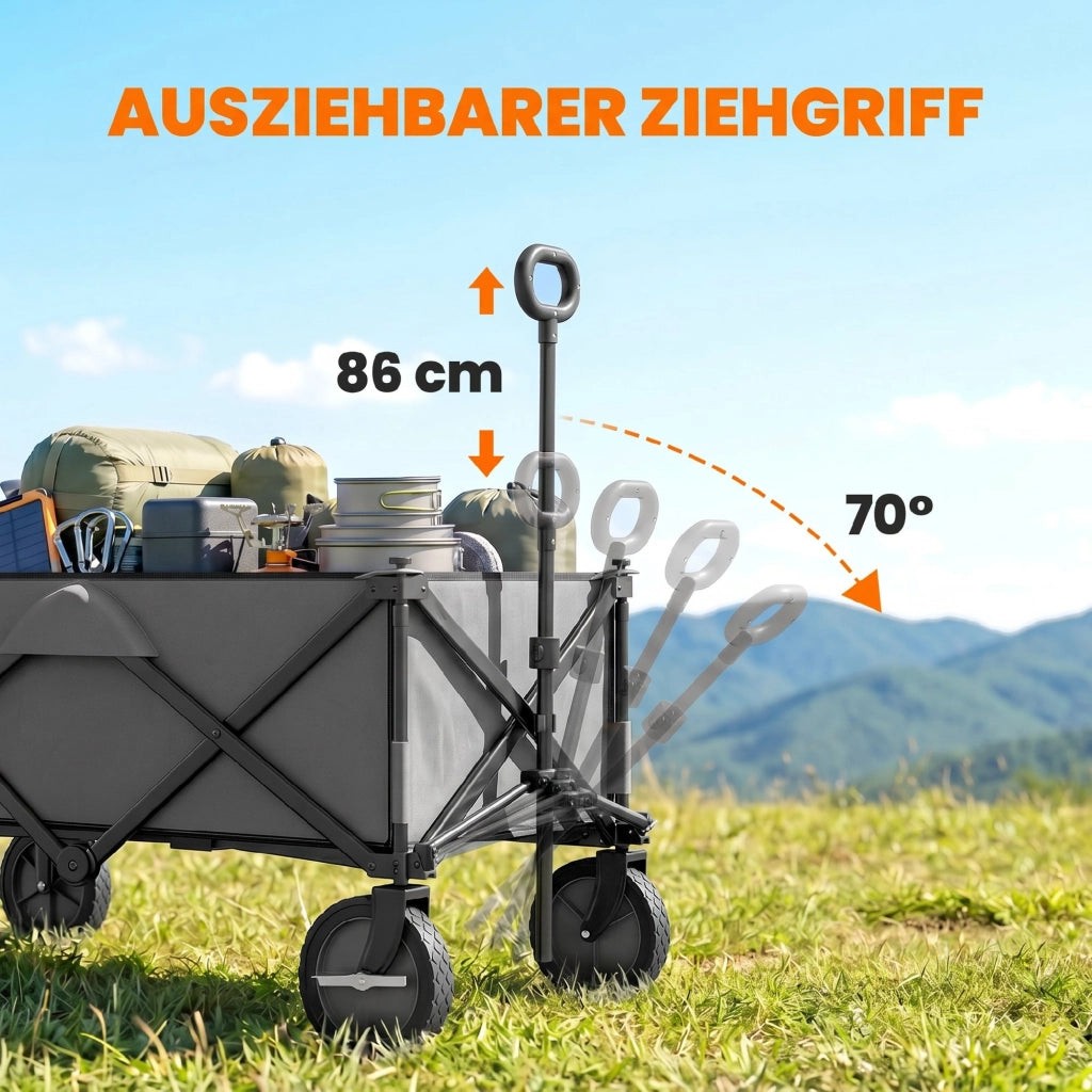 Carrello da giardino pieghevole ¨C zephmum ¨C 100x55x93 cm, acciaio, grigio scuro