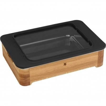 WMF 05.0230.5291 Fusiontec Pirofila casseruola in ceramica resistente fino a 450 °C con cornice in legno di rovere colore Nero