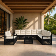 Set Divano da Giardino 11 pz Nero polyrattan 3435760
