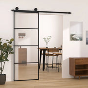 Porta Scorrevole con Ferramenta 76x205cm Vetro ESG Alluminiocod mxl 101118