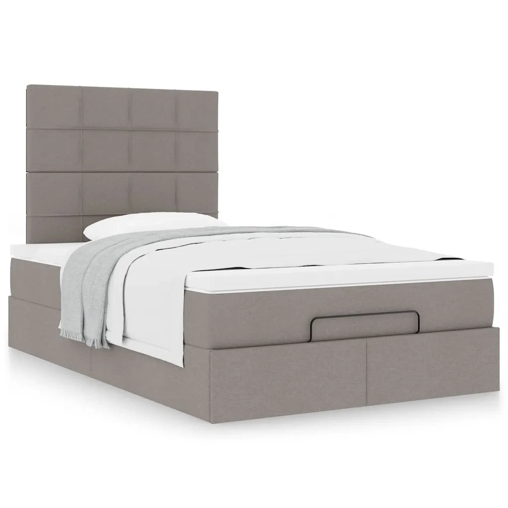 Struttura Letto Pouf con Materasso Tortora 120x200cm in Tessuto 3313151
