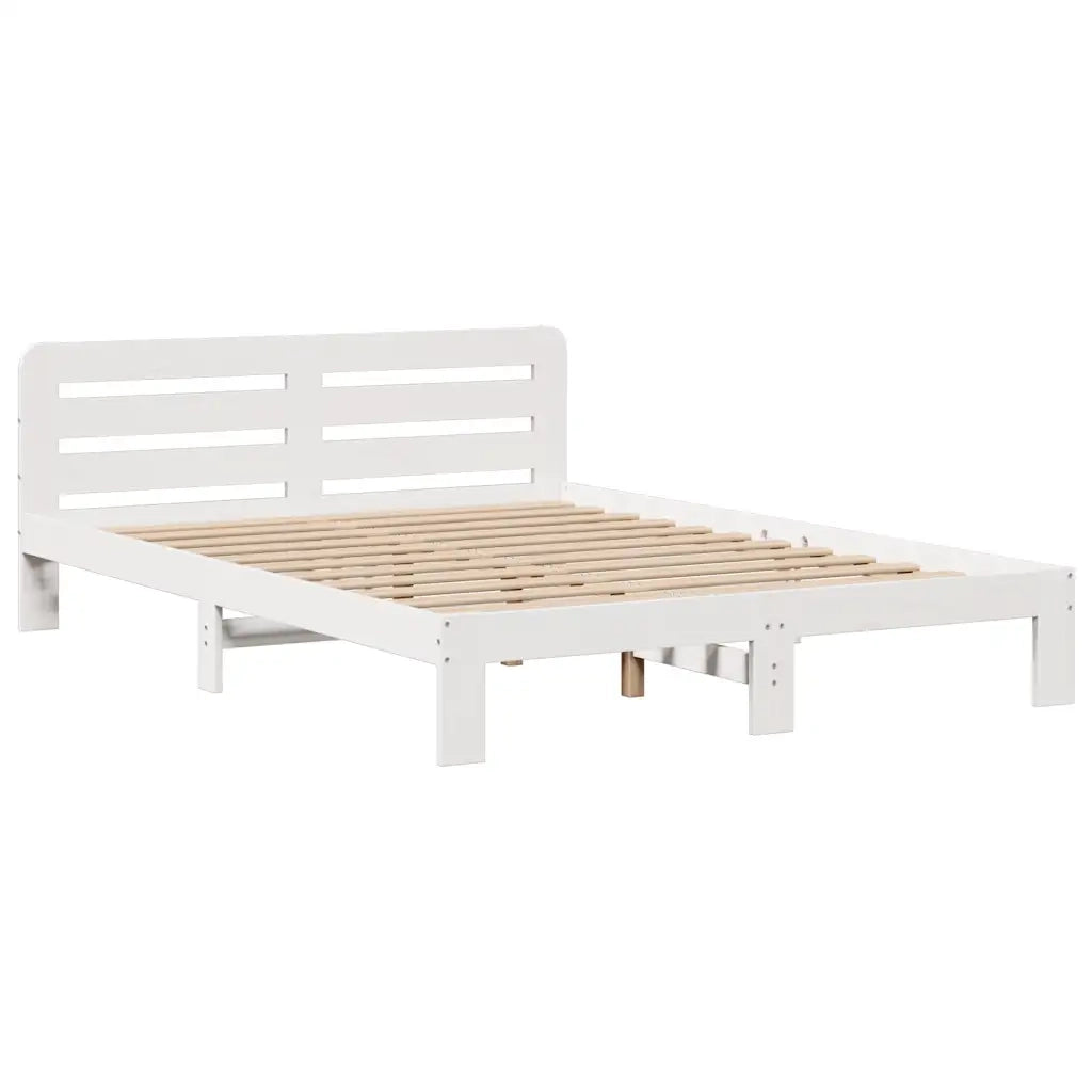 Letto Libreria senza Materasso Bianco 160x200 cm Legno di Pino 3309969