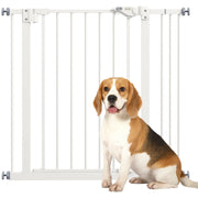 Cancello per Cani ¨C zephmum ¨C Bianco, Metallo, Plastica, 74-87 cm