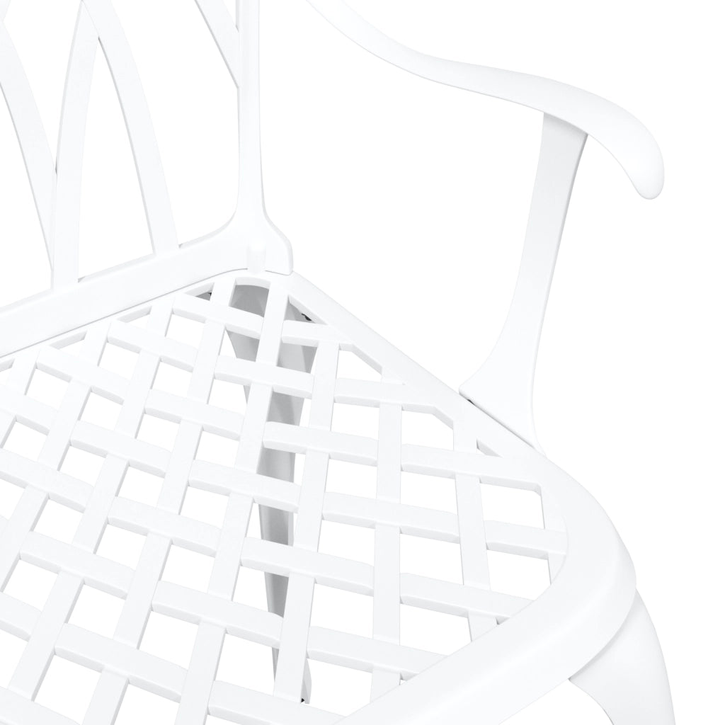 Sedie da giardino  2 pz in alluminio bianco