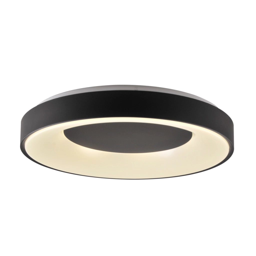 Plafoniera LED 72W tonda 48cm nera con telecomando IP44
