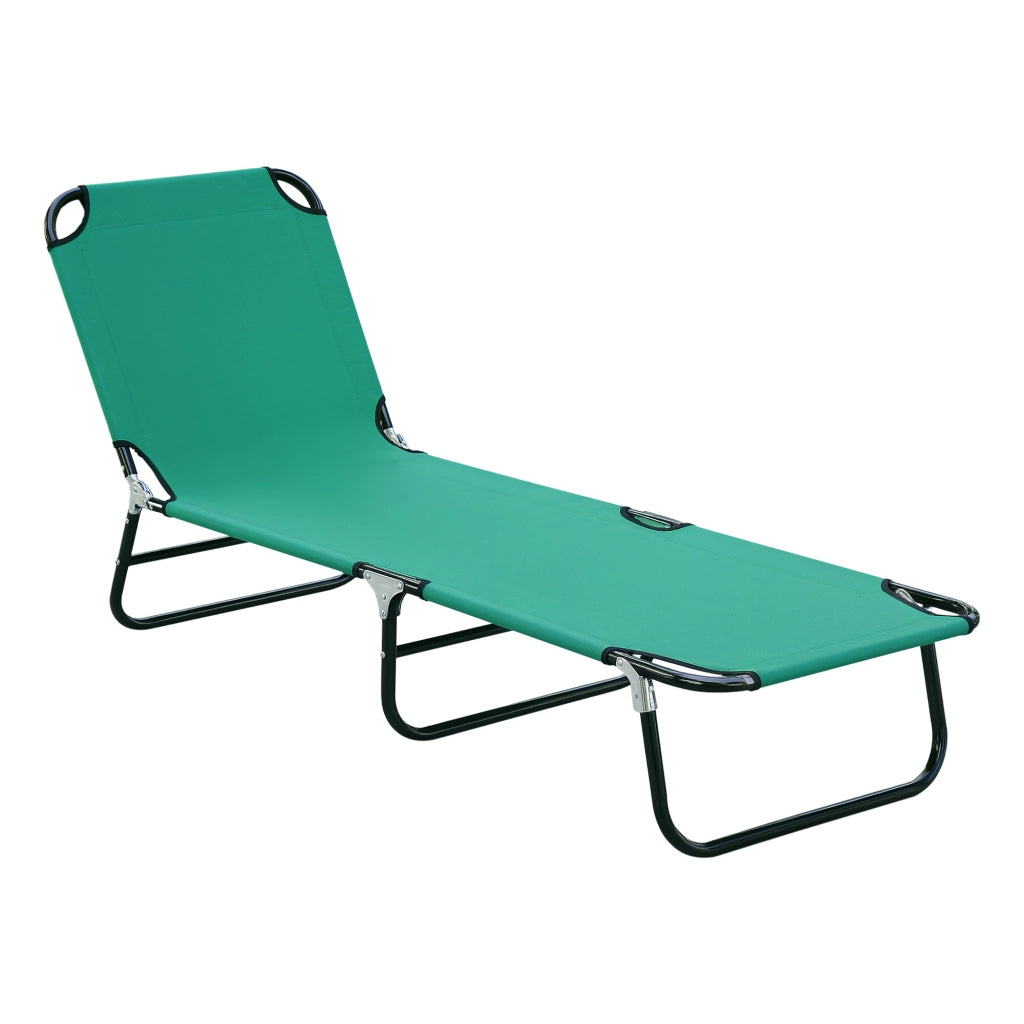 Sdraio Pieghevole da Giardino con Schienale Reclinabile ¨C Zephmum ¨C Verde 188x56x28cm