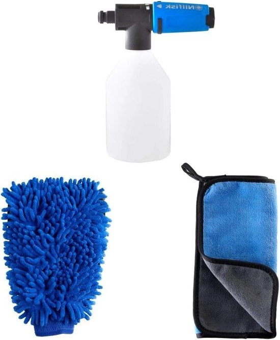 Set di pulizia a tre parti per aspirapolvere - asciugamano per pulizia guanti per pulizia - spruzzatore schiuma super - set di pulizia auto - accessori per auto lavaggio