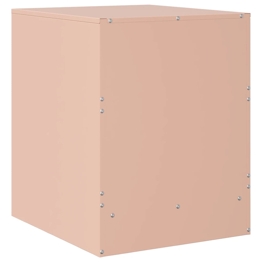 Comodini 2 pz-Set di 2 Tavolino da notte Rosa 34,5x39x44 cm in Acciaio 686939