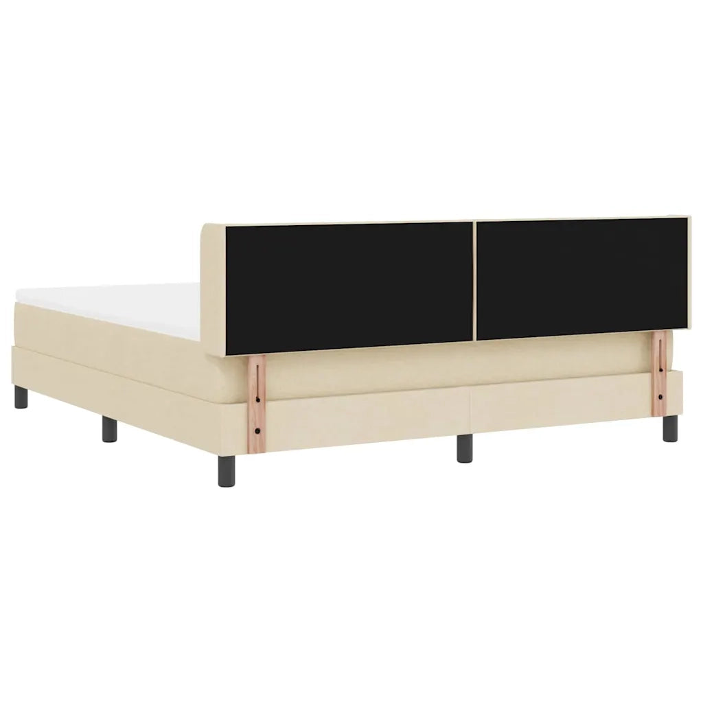 Letto a molle con testiera Crema 200 x 180 cm Tessuto 3341186