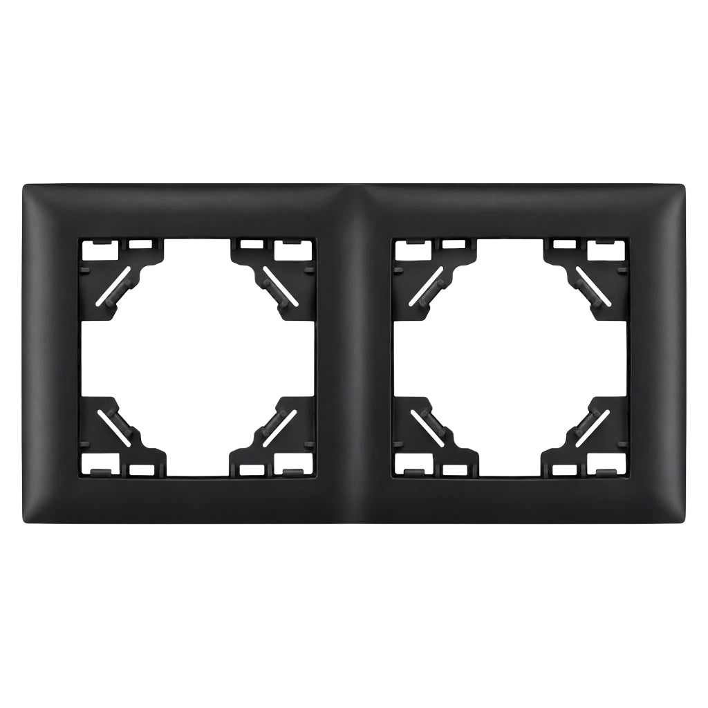 Placca Doppia Per Prese Oste Jnh014-2f Black