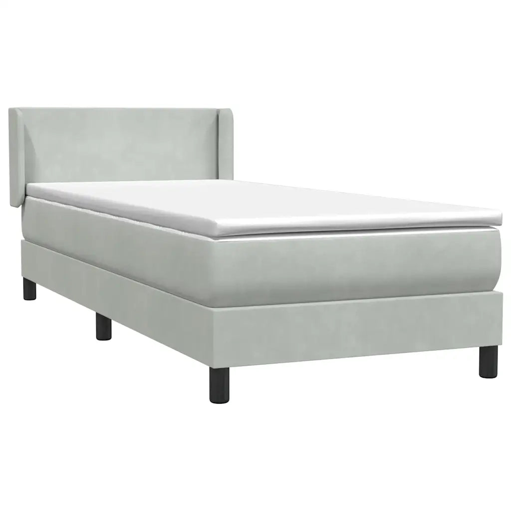 Giroletto a Molle con Materasso Grigio Chiaro 80x220 cm Velluto 3317967