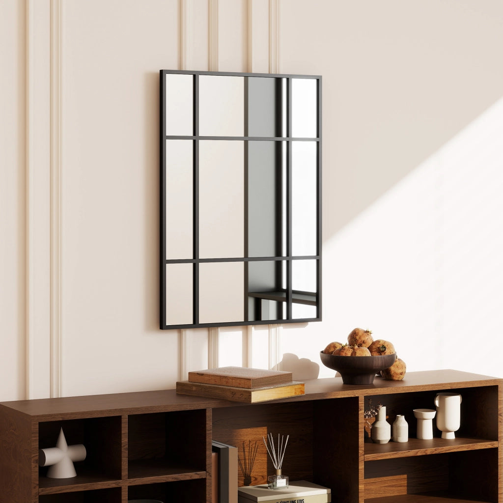 Specchio da Parete Rettangolare ¨C Xylo ¨C Cornice Metallo Nero 70x50 cm