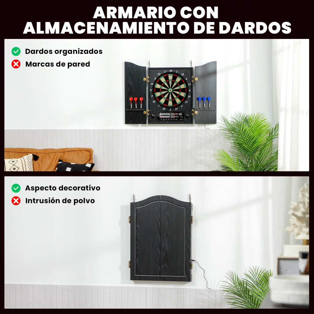 Bersaglio elettronico con freccette ¨C Zephmum ¨C 6 dardi punta morbida, 2 LED, 202 variazioni