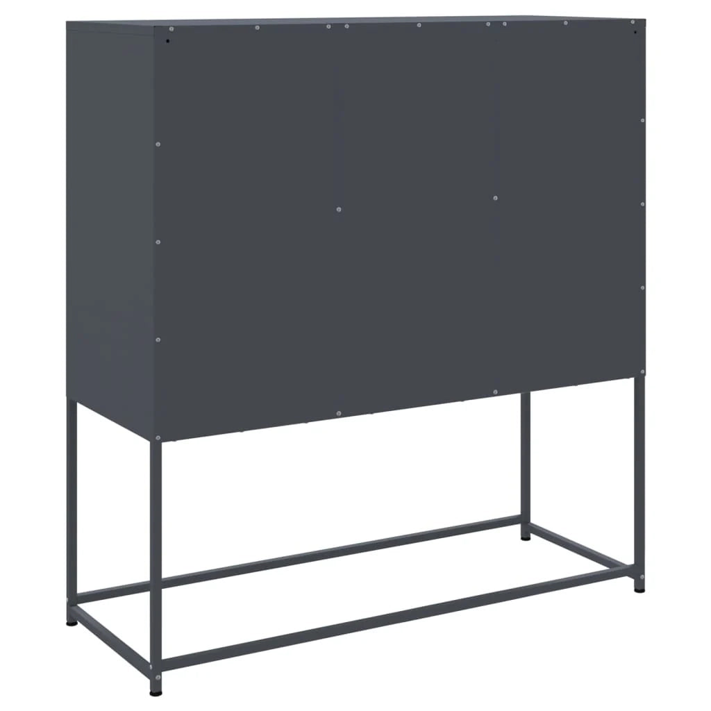 Buffet credenza cassettiera armadio mobile contenitore organizer cucina soggiorno salotto alto 100,5 x 39 x 107 cm acciaio antracite 02_0032198