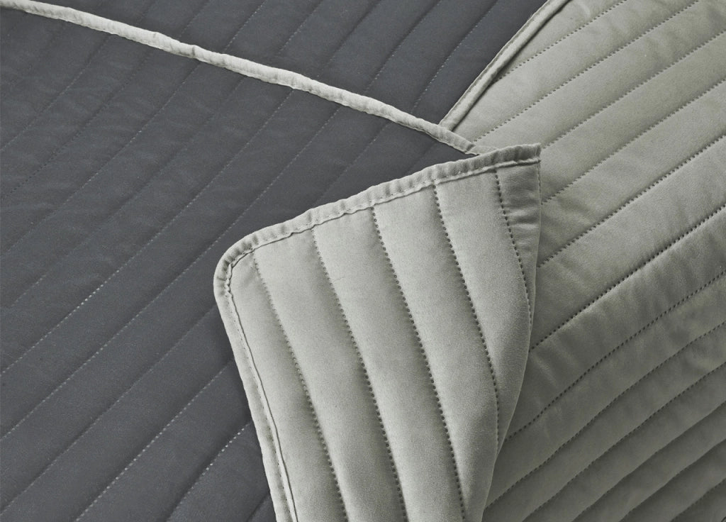 Copridivano Antimacchia Trapuntato Modello Sofà Grigio Chiaro-Grigio Scuro - Poltrona - Grigio Ch-grigio Sc