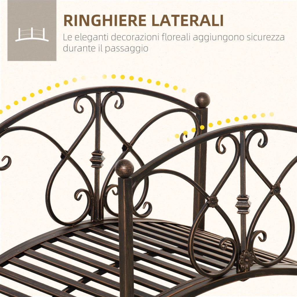 Ponticello da Giardino Vintage con Elementi Floreali ¨C Zephmum ¨C 99x68x53cm Nero in Metallo