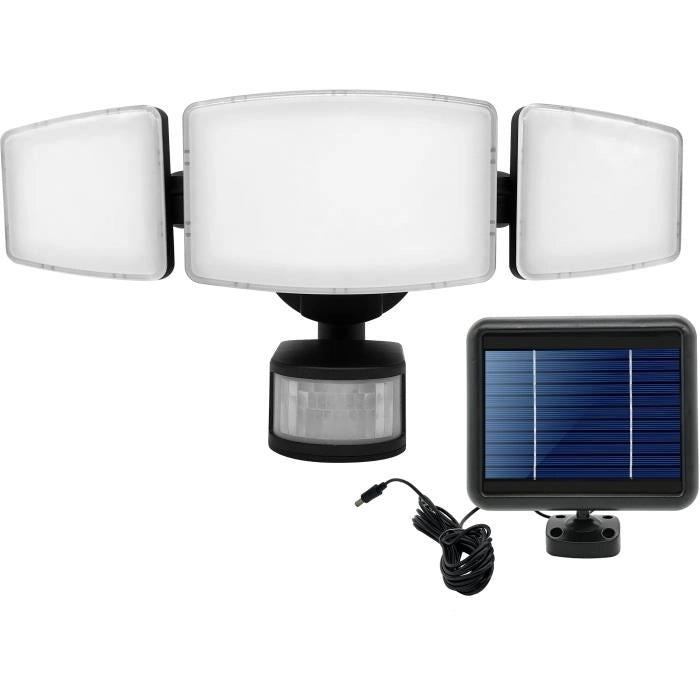 Faretto solare a 3 teste altamente illuminante con rilevatore di presenza - 1000LM - GALIX