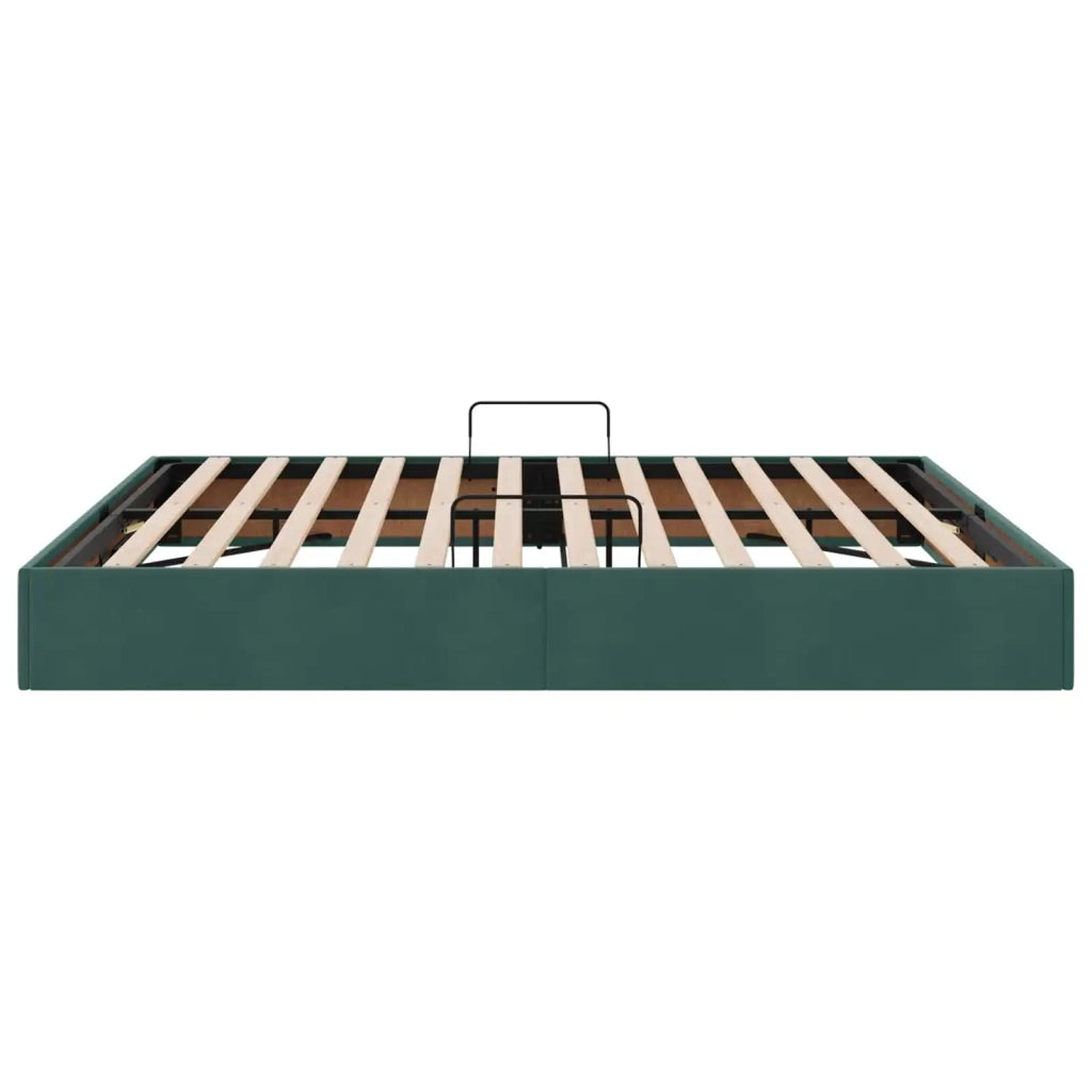 Letto ottomano Verde Scuro 160 x 200 cm Velluto
