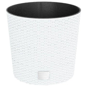 Fioriera rialzata per piante e fiori per terrazza giardino e interni rimovibile 15/15,3 L rattan PP bianco 02_0038601