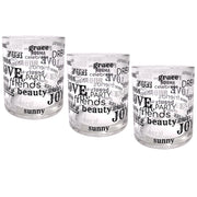 MAURY'S BICCHIERI PER ACQUA LETTERING IN CONFEZIONE DA 3 PEZZI
