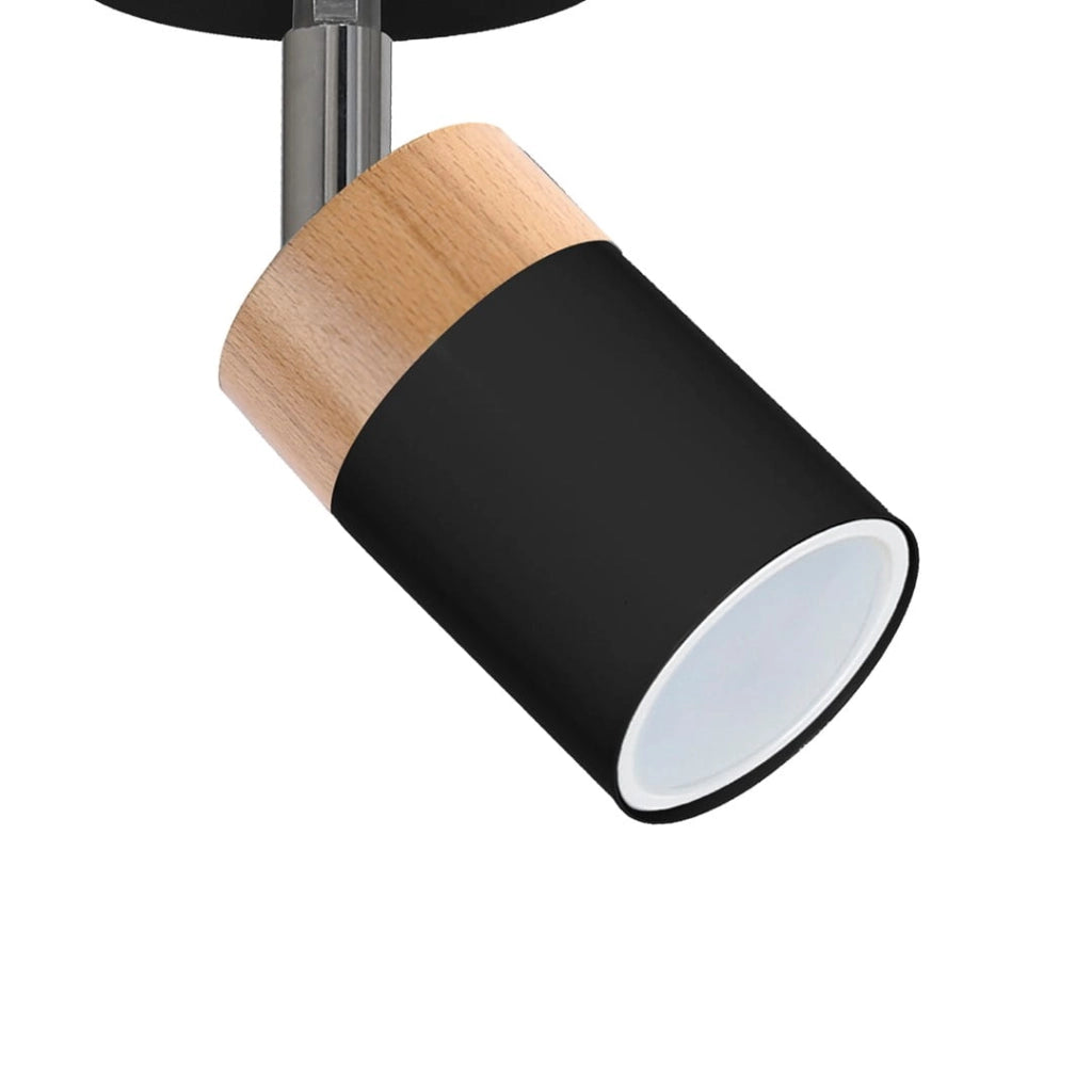 Applique Joker nero/legno chiaro GU10 40W 1luce Milagro