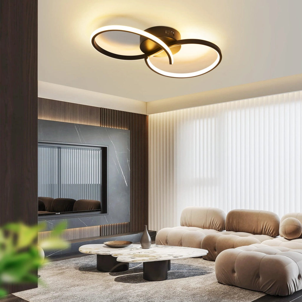ZMH Lampada da soffitto LED nera 12W 3000K bianco caldo per soggiorno camera letto cucina corridoio