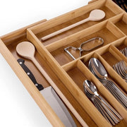 Cassa di lavoro Medio 455 x 33 x 5 cm - Distributore di caricabatterie estensibile in bambù - 5-7 contenitori - Spazio aggiuntivo