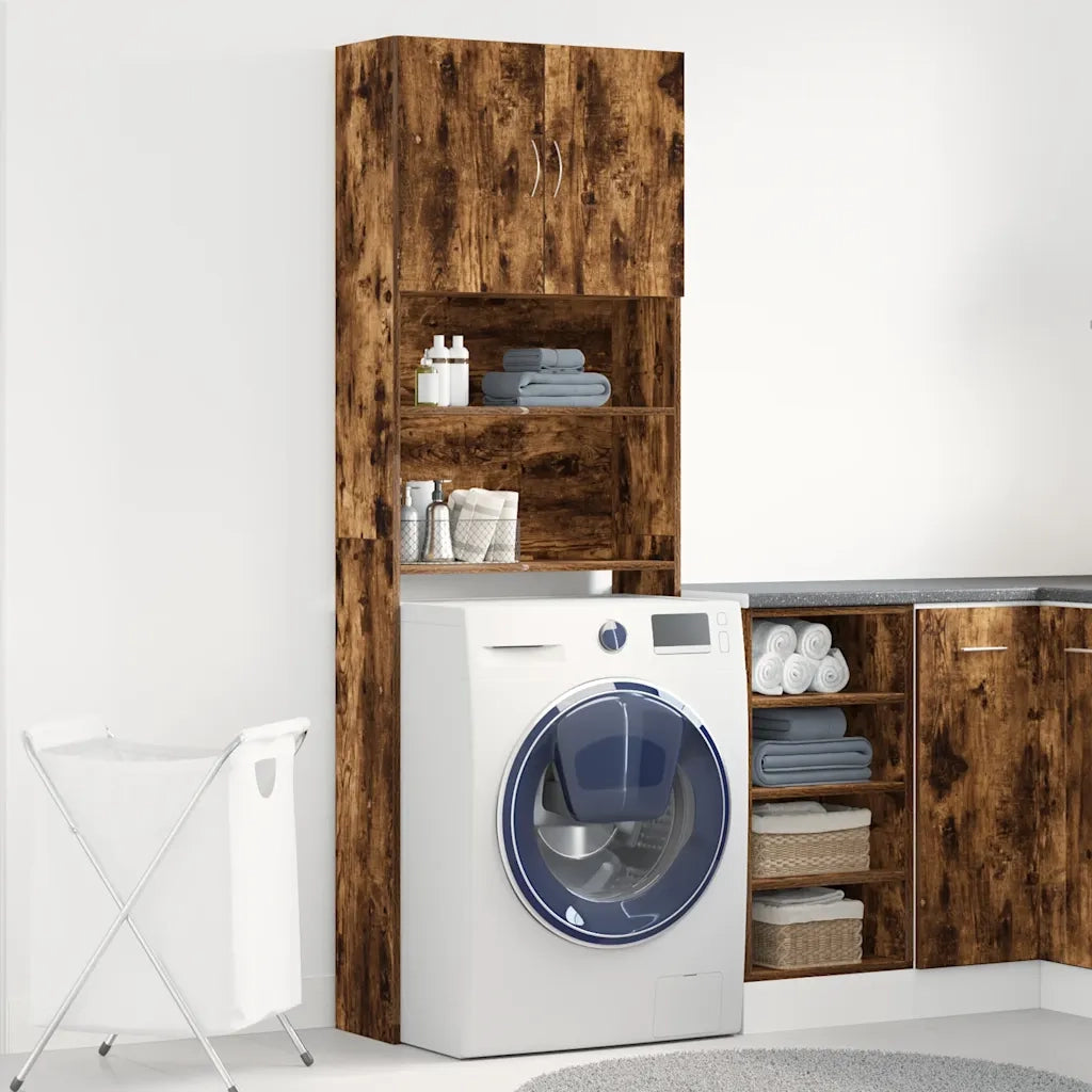 vidaXL Mobile Lavatrice Rovere Fumo 64x24x190 cm Legno Multistrato
