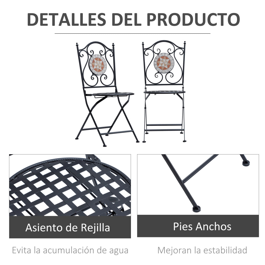 Sedia da giardino pieghevole ¨C Zephmum ¨C Nero 50x40x94,5 cm