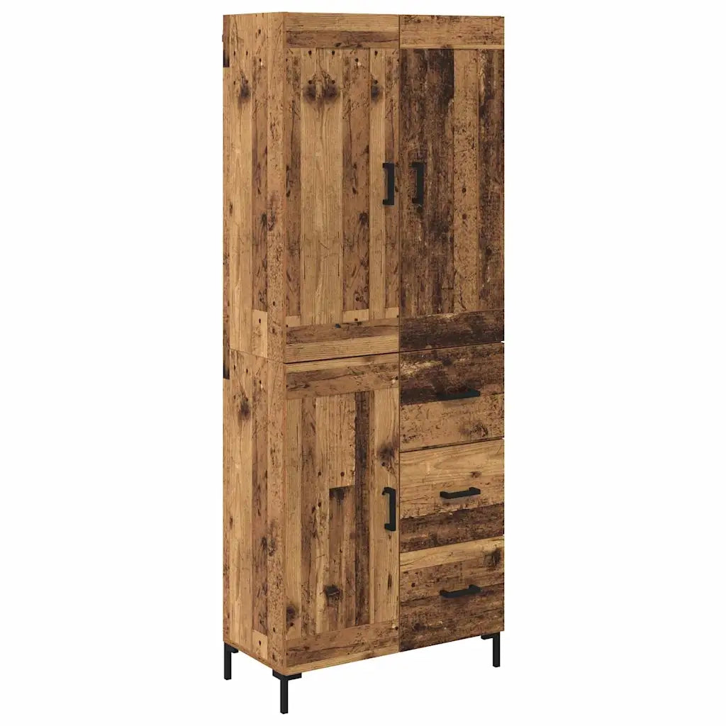 Credenza con cassetto 2 pz-Set di 2 Buffet-Armadio da cucina Legno vecchio Legno multistrato 131489