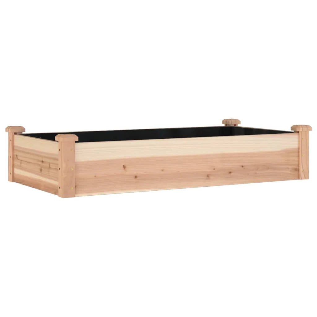 Fioriera rialzata per piante fiori patio giardino rivestimento 120 x 60 x 25 cm legno massello di abete marrone 02_0039836