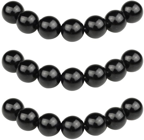 Kralen per 85 pezzi in onice nero 4mm con foro, pietre naturali in forma di rondelle per l'ornamento di collane, bracciali e gioielli.